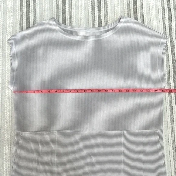 Eileen Fisher Womens XSP Tunic Dress Organic Cotton Stripe Gray White Pockets
